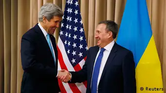 Ukraine Krise Kerry und Deshchytsia in Genf 17.04.2014