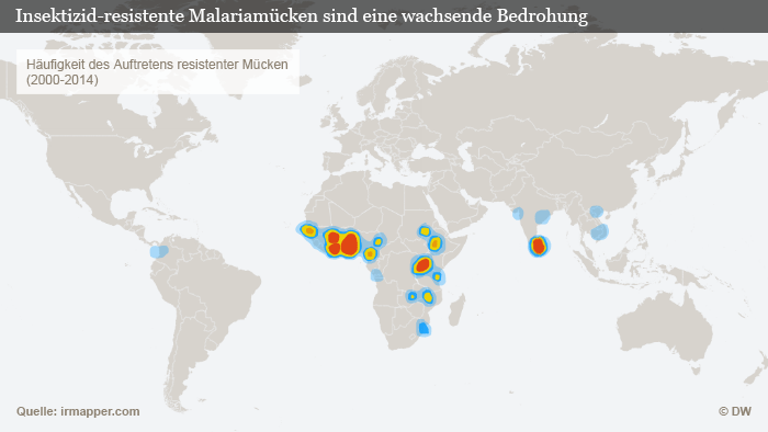 Infografik Häufigkeit des Auftretens resistenter Mücken Deutsch