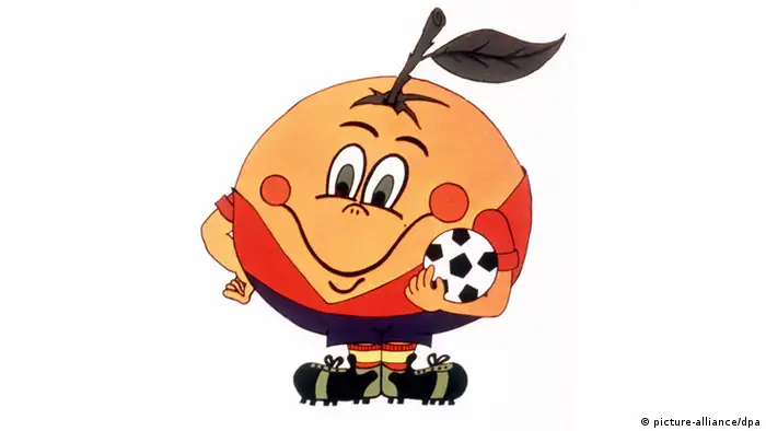 Das Maskottchen Naranjito der Fußball-WM 1982 (Foto: dpa)