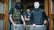 Ukraine Masked pro-russischen Demonstranten Ukraine Masked pro-russischen Demonstranten