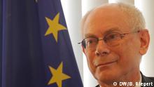 Herman Van Rompuy, EU-Ratspräsident, Preisträger Karlspreis Aachen 2014, belgischer konservativer Politiker (Buchvorstellung Europa im Sturm); aufgenommen am 29.04.2014 in Brüssel; Copyright: DW/B. Riegert