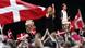 Fans with Danish flags cheering on Emmelie de Forest Fans with Danish flags cheering on Emmelie de Forest