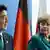 Глави урядів Японії та ФРН - Сіндзо Абе і Анґела Меркель - під час двосторонньої зустрічі в Берліні, 30 квітня 2014 року