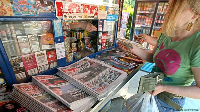 Newspaper kiosk in Serbia