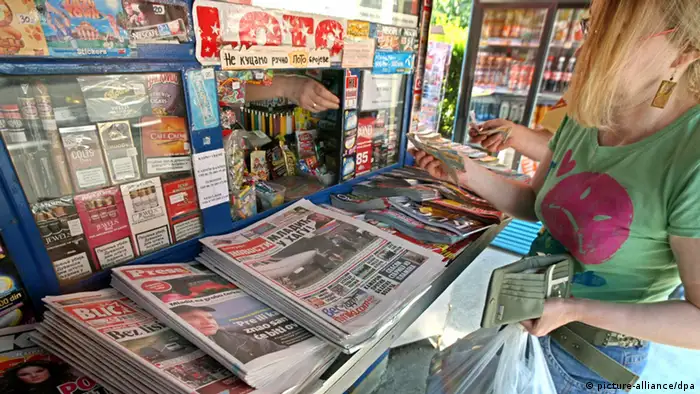Newspaper kiosk in Serbia