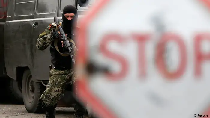 Ukraine - Offensive in Kramatorsk, prorussische Aktivisten 2. Mai 2014