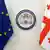 Флаги ЕС и Грузии в грузинском МИД