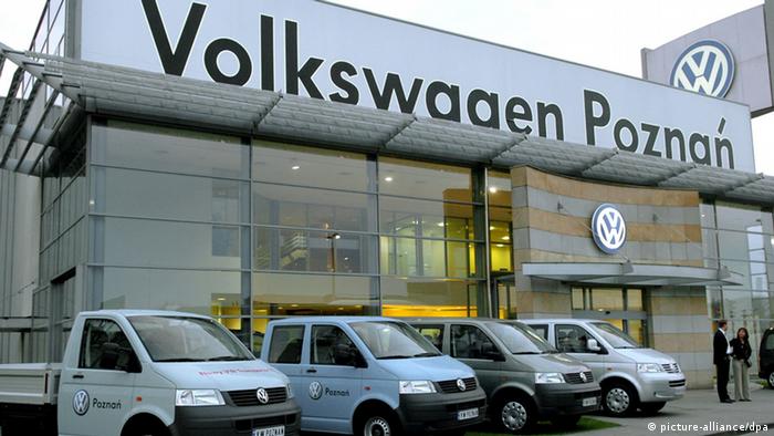 Volkswagen's car factory in Poznan shown from outside