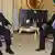 Jaled Meshal, líder de Hamas (izq.) y Mahmud Abbas, presidente de la Autoridad Nacional Palestina.