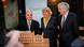 Eröffnung des Baus der Barenboim Said Akademie in Berlin mit Dirigent Daniel Barenboim (l.), Kulturstaatsministerium Monika Grütters und Direktor Michael Naumann, daneben ein Modell der Akademie Eröffnung des Baus der Barenboim Said Akademie in Berlin mit Dirigent Daniel Barenboim (l.), Kulturstaatsministerium Monika Grütters und Direktor Michael Naumann, daneben ein Modell der Akademie