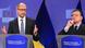 Waziri mkuu wa muda wa Ukraine Arsene Yatsenyuk na rais wa Halmashauri ya Ulaya Jose Manuel Barroso. Waziri mkuu wa muda wa Ukraine Arsene Yatsenyuk na rais wa Halmashauri ya Ulaya Jose Manuel Barroso.