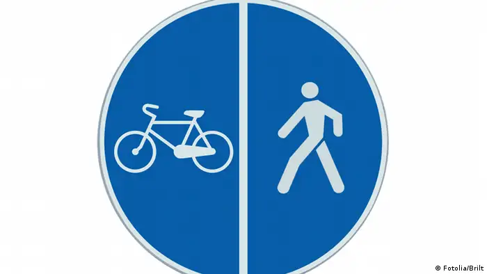 Schild Fahrrad Fußgänger Weg