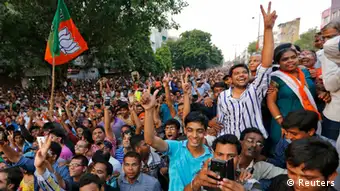 Indien Wahlen 2014 BJP Narendra Modi Anhänger Feier