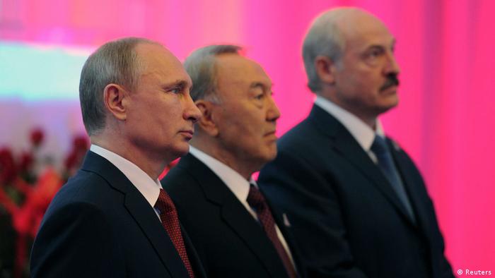Владимир Путин, Нурсултан Назарбаев, Александр Лукашенко, фото 2014 года