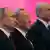 Russlands Präsident Wladimir Putin, sein kasachischer Amtskollege Nursultan Nasarbajew und Weißrusslands Präsident Alexander Lukaschenko bei der Vertragszeremonie (Foto: Reuters)