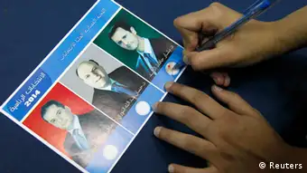 Syrien Präsidentenwahl Wahlzettel in Damaskus 03.06.2014