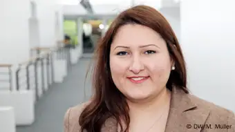 Yasmina Al-Gannabi, Internationale Volontärin der Deutschen Welle 2014-2015 (Foto: DW/Matthias Müller).