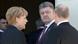 Ukrainian President-elect Petro Poroshenko (C), German Chancellor Angela Merkel (L) and Russian President Vladimir Putin (R) talk after a group photo during the 70th anniversary of the D-Day landings in Benouville June 6, 2014. Putin and Poroshenko called on Friday for a speedy halt to bloodshed and military actions in eastern Ukraine, Russian news agencies reported, citing the Kremlin's spokesman. REUTERS/Alexei Nikolskyi/RIA Novosti/Kremlin Ukrainian President-elect Petro Poroshenko (C), German Chancellor Angela Merkel (L) and Russian President Vladimir Putin (R) talk after a group photo during the 70th anniversary of the D-Day landings in Benouville June 6, 2014. Putin and Poroshenko called on Friday for a speedy halt to bloodshed and military actions in eastern Ukraine, Russian news agencies reported, citing the Kremlin's spokesman. REUTERS/Alexei Nikolskyi/RIA Novosti/Kremlin