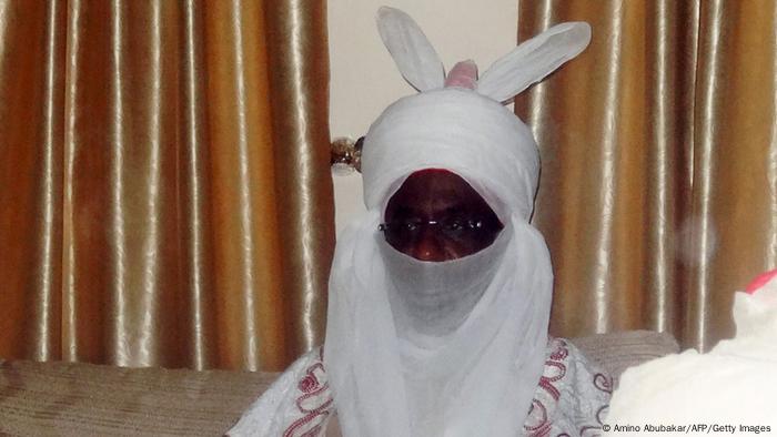Former Nigerian Emir of Kano, Sanusi Lamido Sanusi, in veil and headdress (Amino Abubakar / AFP / Getty Images)