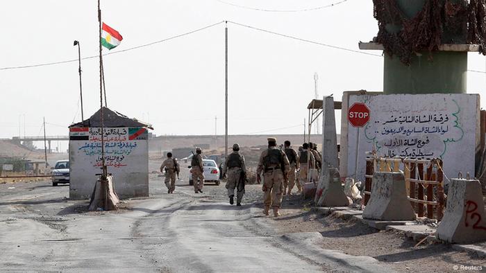 Irak Unruhen Kurden Soldaten bei Kirkuk Grenzposten