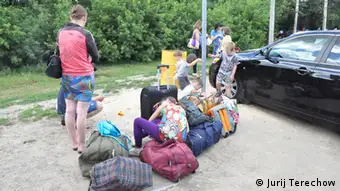Flüchtlinge aus der Ukraine an der Grenze zu Russland