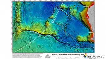 Australien Suche nach Flug MH370 Karte Unterseekarte