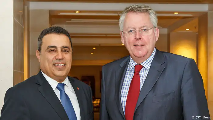 Tunesiens Premierminister Mehdi Jomaâ und DW-Intendant Peter Limbourg