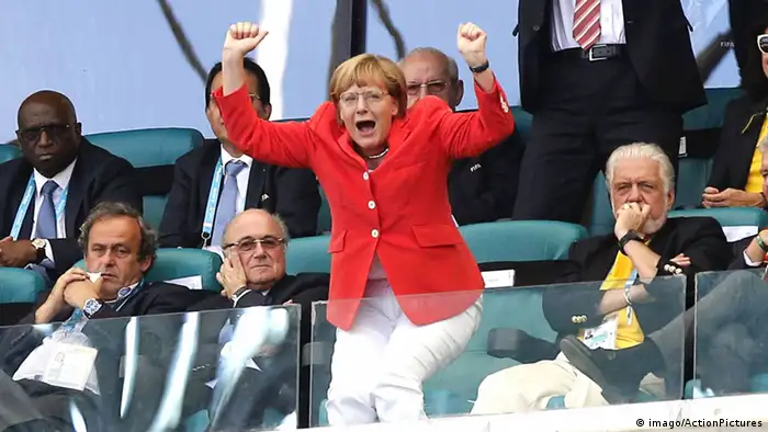 Fußball WM 2014 Deutschland Portugal Merkel Torjubel