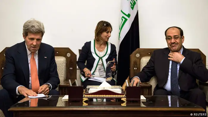 U.S. Außenminister John Kerry und Nuri Al Maliki Premierminster Irak 23.06.2014 Bagdad