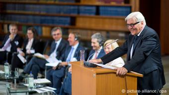 Bundesaußenminister Steinmeier beim Cyber-Dialog in Berlin (Foto: dpa)