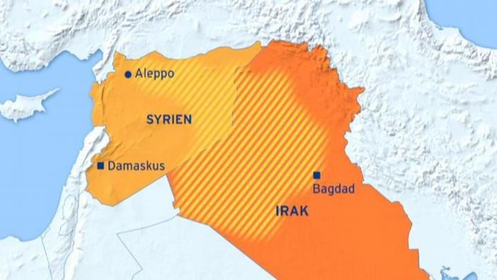 Područja pod kontrolom ISIS-a su označena isprekidanom linijom