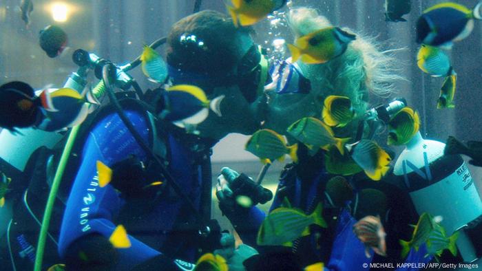 Underwater marriage in Berlin (MICHAEL KAPPELER/AFP/Getty Images)