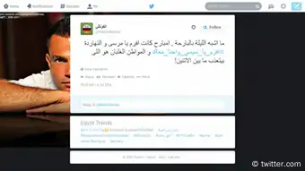 Screenshot Twitter Ägypter stellen Sicherheitslage vor Demokratie