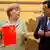 Angela Merkel und Li Keqiang im Gespräch. Im Vordergrund die deutsche und chinesische Flagge (Foto: Reuters)