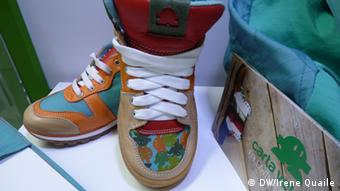 Shoes from recycled material at Green Week, Brussels, 2014.