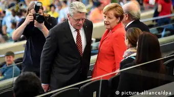 WM Finale Brasilien 2014 Joachim Gauck und Angela Merkel