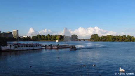 Hamburg Außenalster mit Fontäne