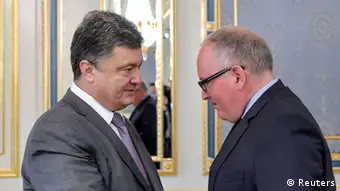Treffen Kiew Ukraine Poroschenko Timmermans