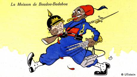 Karikatur Erster Weltkrieg Kolonialtruppen