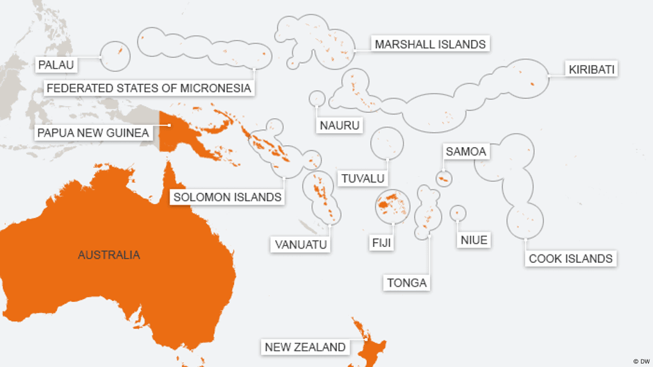 Australija, Novi Zeland i neka pafcifička ostrva odnosno države