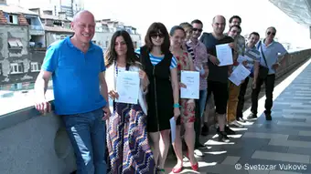 Participants of DW Akademie's workshop on data journalism in Belgrade (Foto: Svetozar Vukovic).