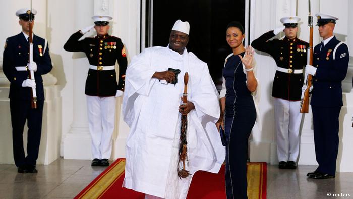 Jammeh and his wife Zineb on the red carpet at the White House