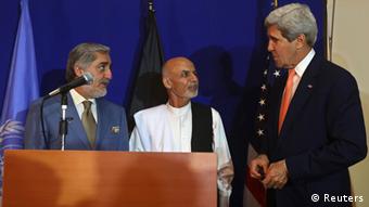 Afghanistan Regierungsbildung PK Kerry & Ghani & Abdullah 08.08.2014