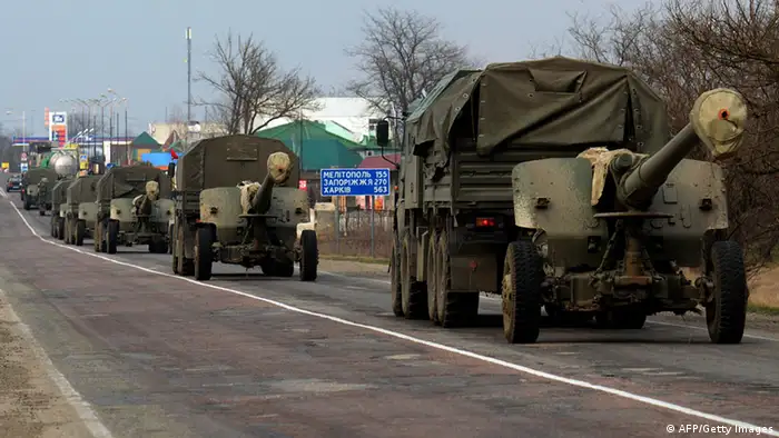Konvoi russischer Militärfahrzeuge
