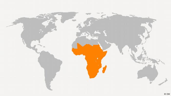 Weltkarte Neu Afrika