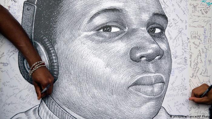 Zeichnung des getöteten schwarzen Teenagers Michael Brown