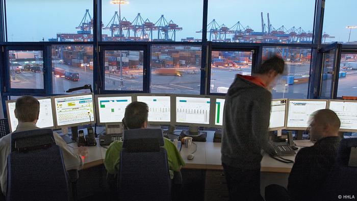 The control center of the Port of Hamburg terminal Altenwerder