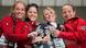 Reit-WM 2014 in Caen: Das deutsche Dressurreiterteam Fabienne Lütkemeier (l-r), Kristina Sprehe, Helen Langehanenberg und Isabell Werth stoßen auf der Ehrentribüne zusammen an (Foto: dpa) Reit-WM 2014 in Caen: Das deutsche Dressurreiterteam Fabienne Lütkemeier (l-r), Kristina Sprehe, Helen Langehanenberg und Isabell Werth stoßen auf der Ehrentribüne zusammen an (Foto: dpa)