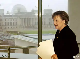 Merkel's first day in (her new) office