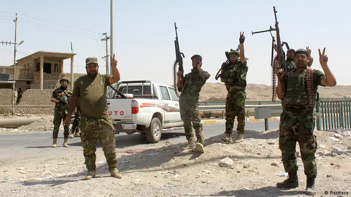 Irak Soldaten und Shiitische Kämpfer IS